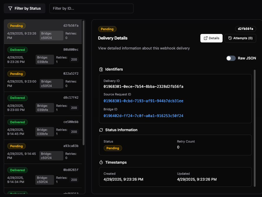 Debug webhooks along the way