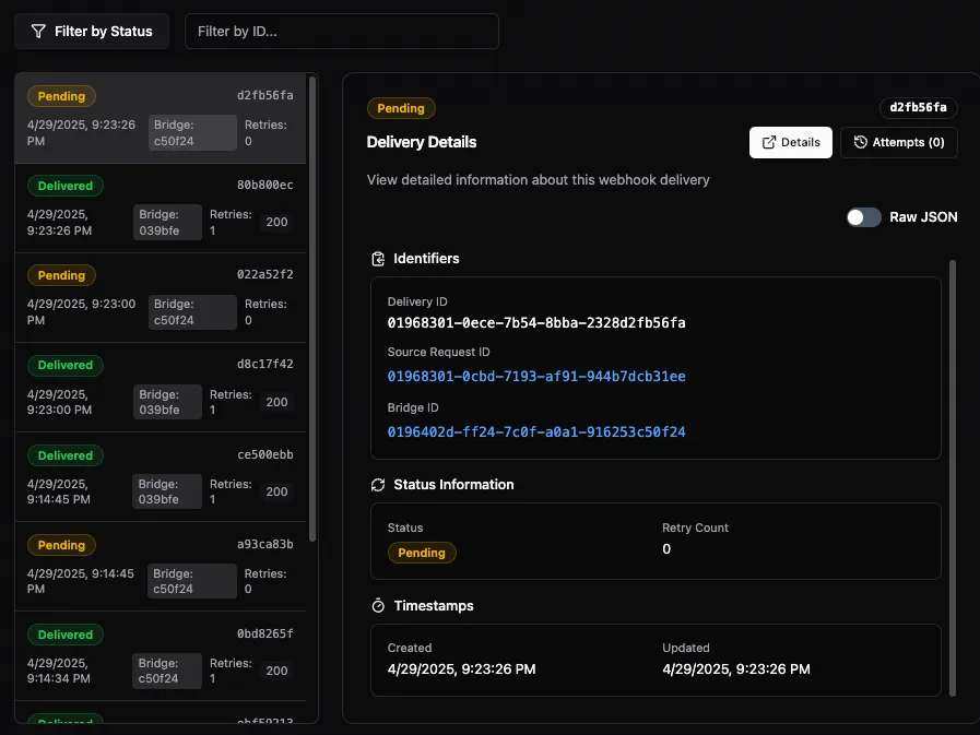 Debug webhooks along the way