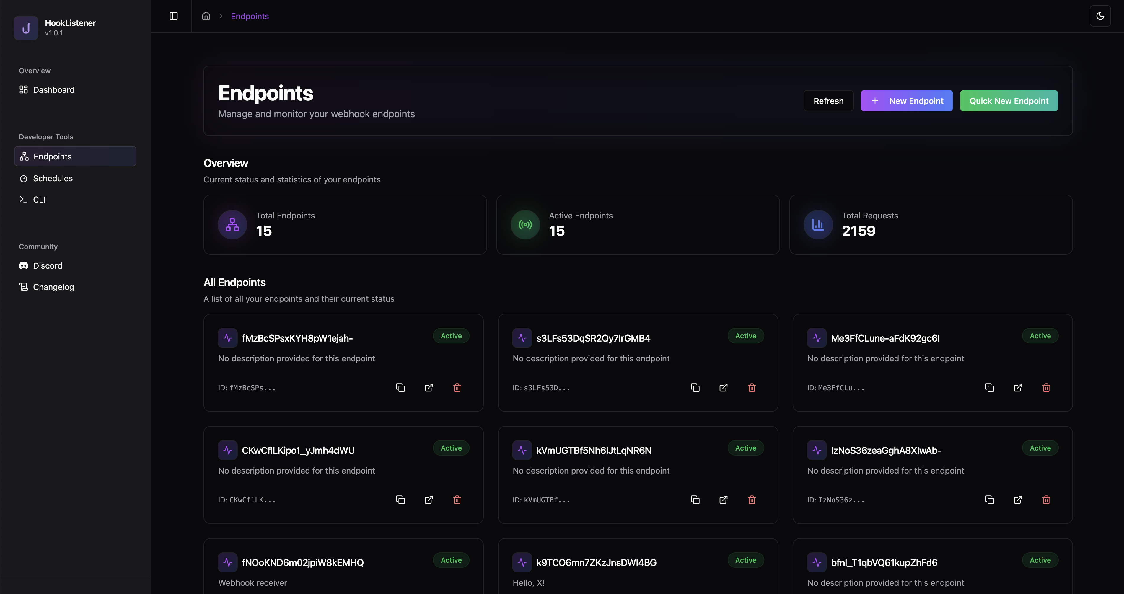 php webhooks listener